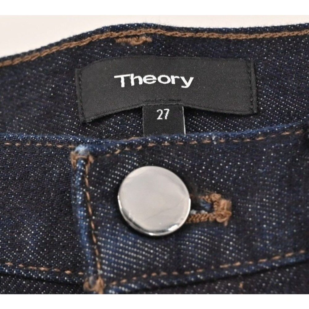 THEORY Treeca Jeans Dark Wash Denim in Indigo Stretch Crop Length Womens Size 27 - Picture 8 of 9